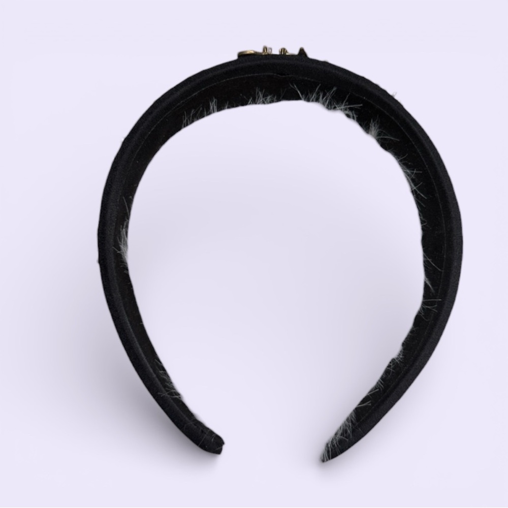 Bee pearl Headband black baroque inspired faux pearls gold tone Victorian *flaw - Picture 11 of 17